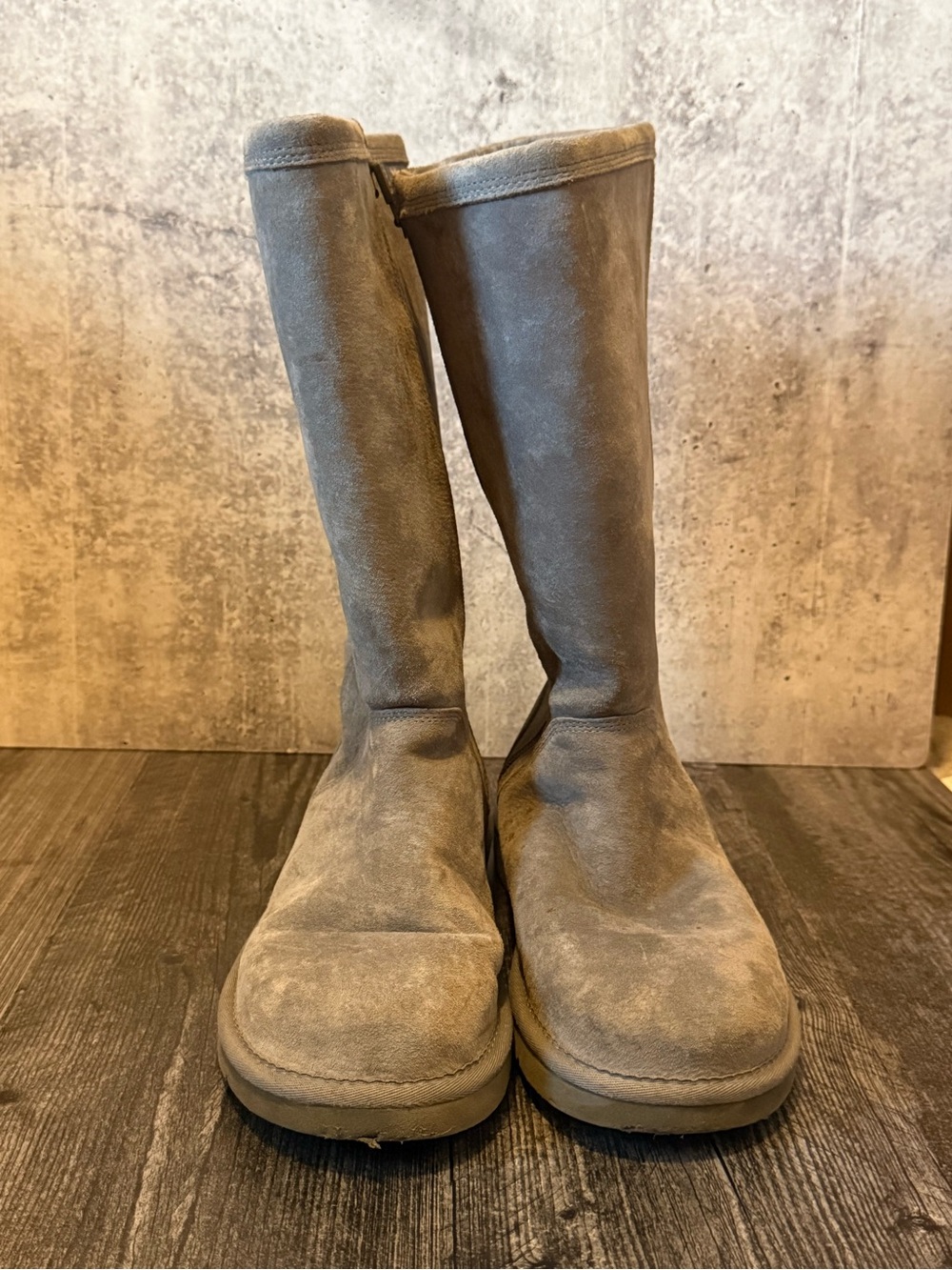 UGG Tall Suede Boots in Gray